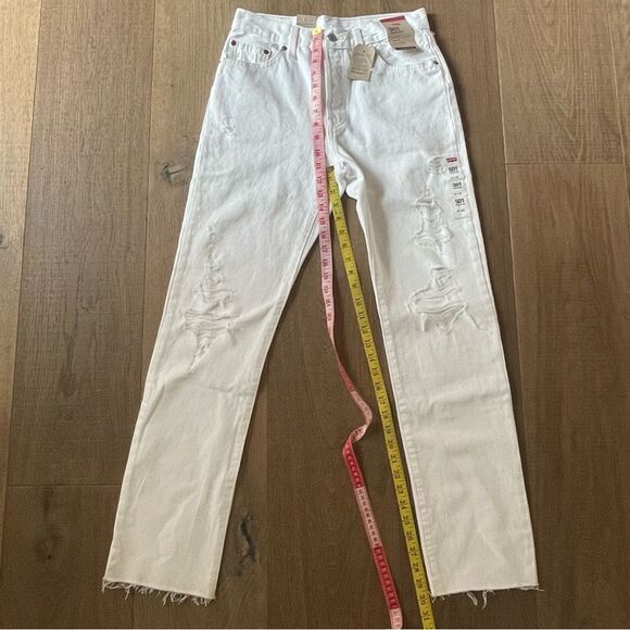Levi’s 501 Original High Rise Straight Leg Women's Denim Jean White (W27xL32) - Picture 7 of 15